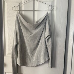 Fuji Thermal Gray Off-Shoulder Top Free People